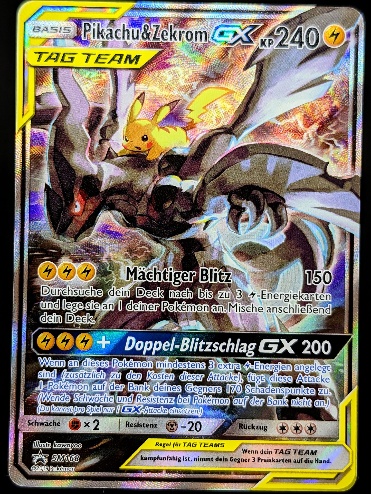 Pikachu & Zekrom GX Tag Team SM168 DE