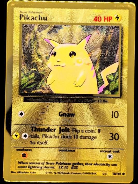 Pikachu Promo Metallkarte Gold 58/102 EN