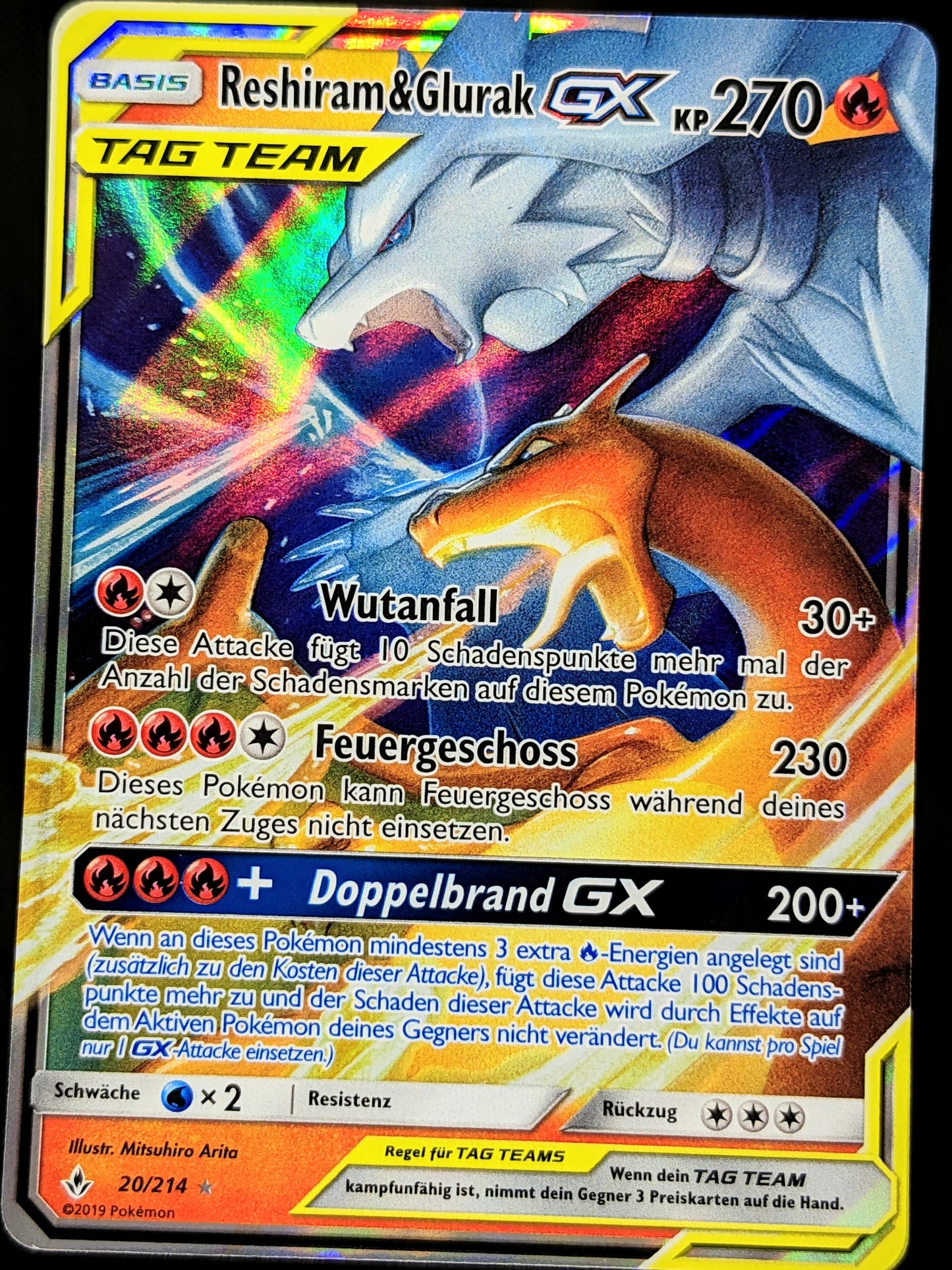 Reshiram & Glurak GX Tag Team 20/214 DE